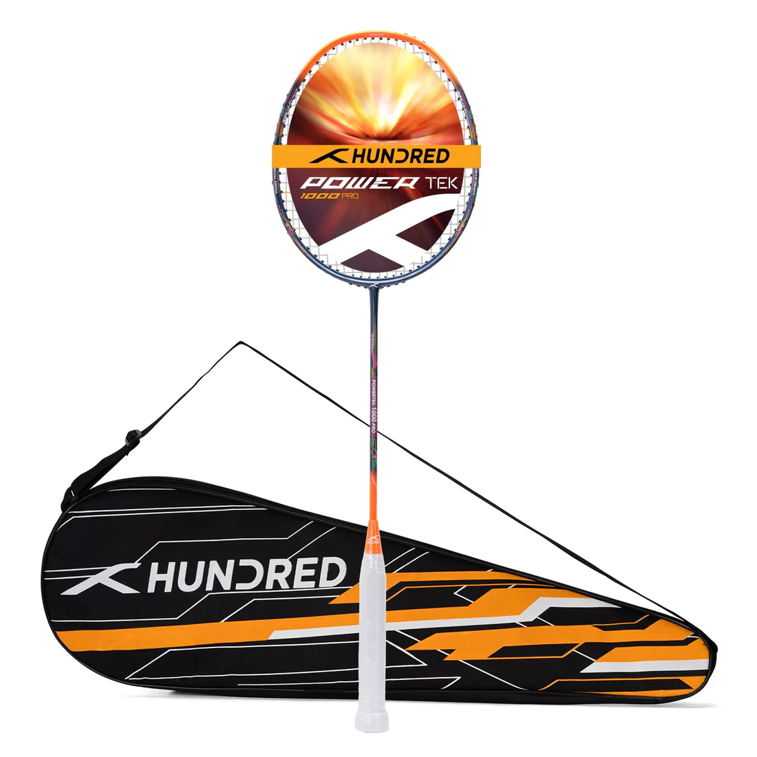 Promo New ! Raket Badminton Hundred Powertek 1000 Pro - BLK ORNGE RED