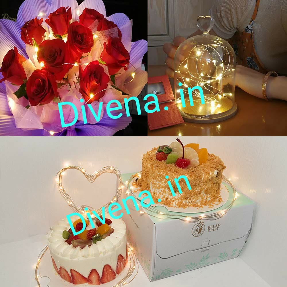 Romantic LED Star String Lights, Fairy Lights Birthday Party Cake  Decoration Battery Operate Twinkle Lights Divena In Cake Bake Pro
