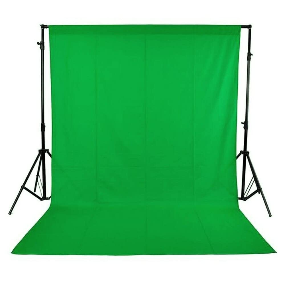 PHOTOMAX Green Screen Background for Photography with Stand Backdrop Support Kit Foldable with Bag and Curtain Cloth (Stand Kit + Green)