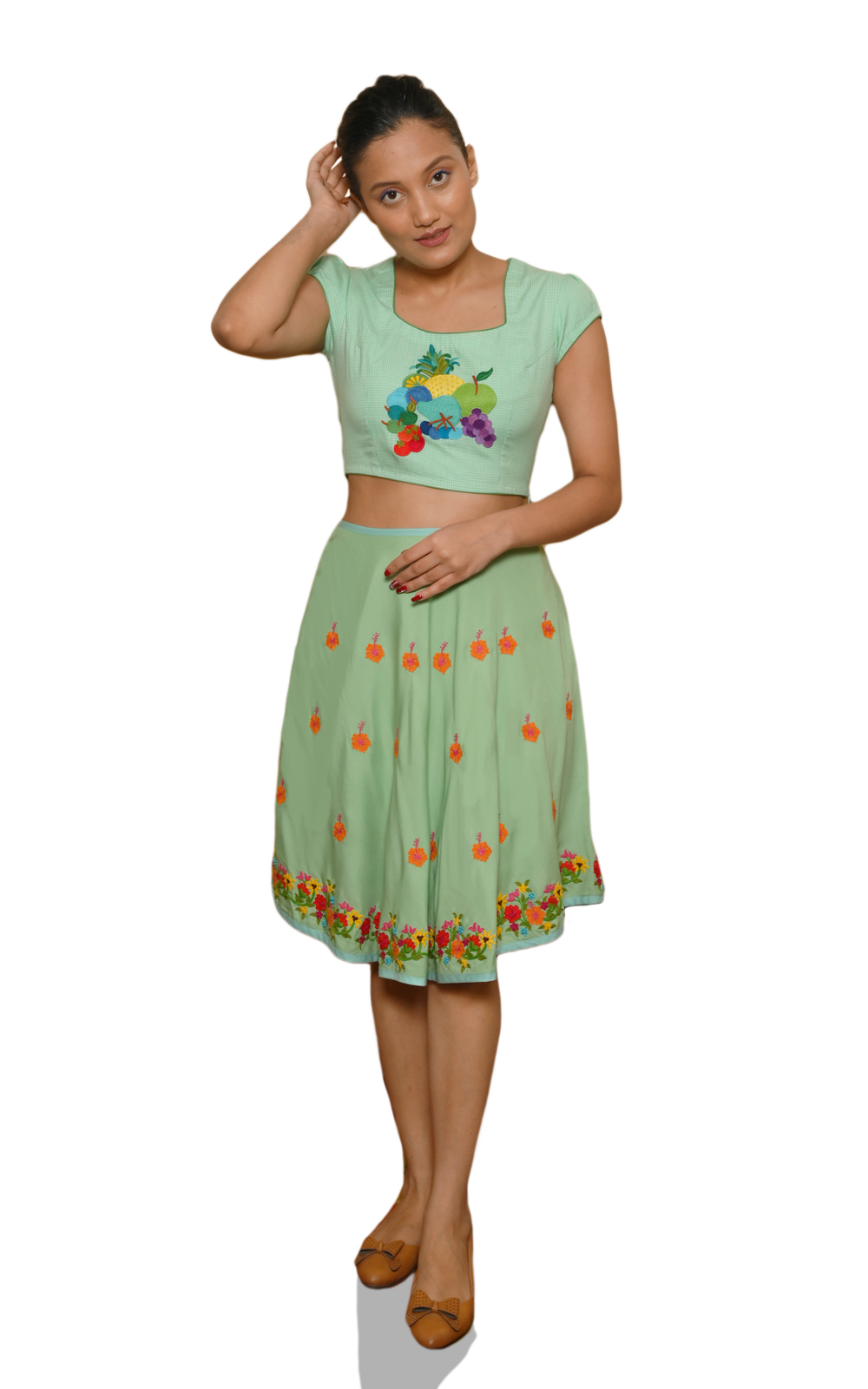 Light Speed Fluffy Mini Skirt Pistachio main image 0