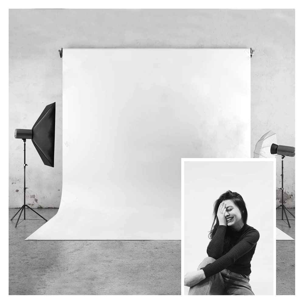 PHOTOMAX White Screen Background for Photography with Stand Backdrop Support Kit Foldable with Bag and Curtain Cloth (Stand Kit + White)