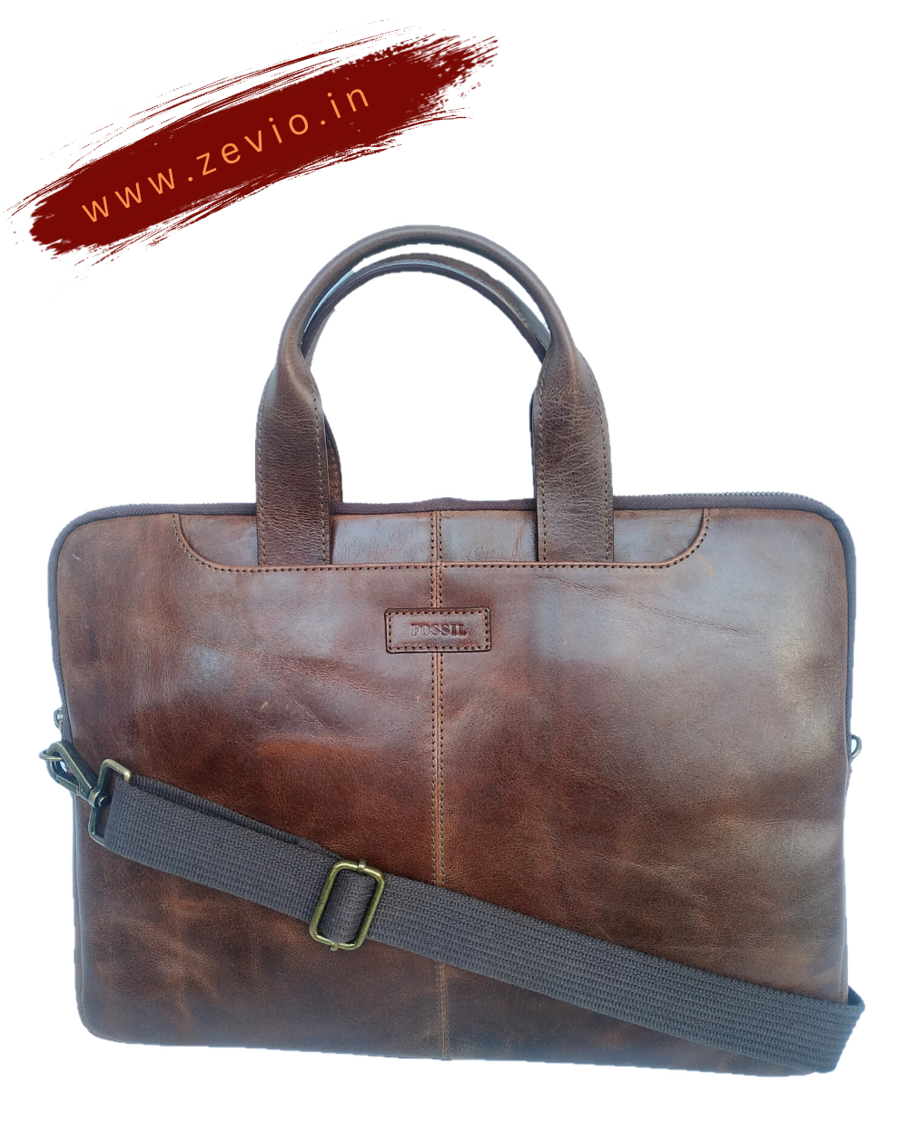 Fossil leather laptop bag best sale