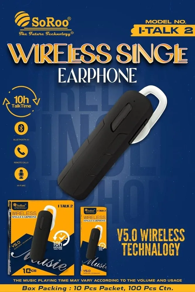 Top Quality Sinlge Earbuds: SoRoo Talk Wireless 10 H Play