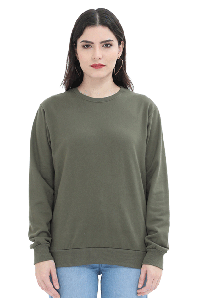 Olive green womens discount sweatshirt