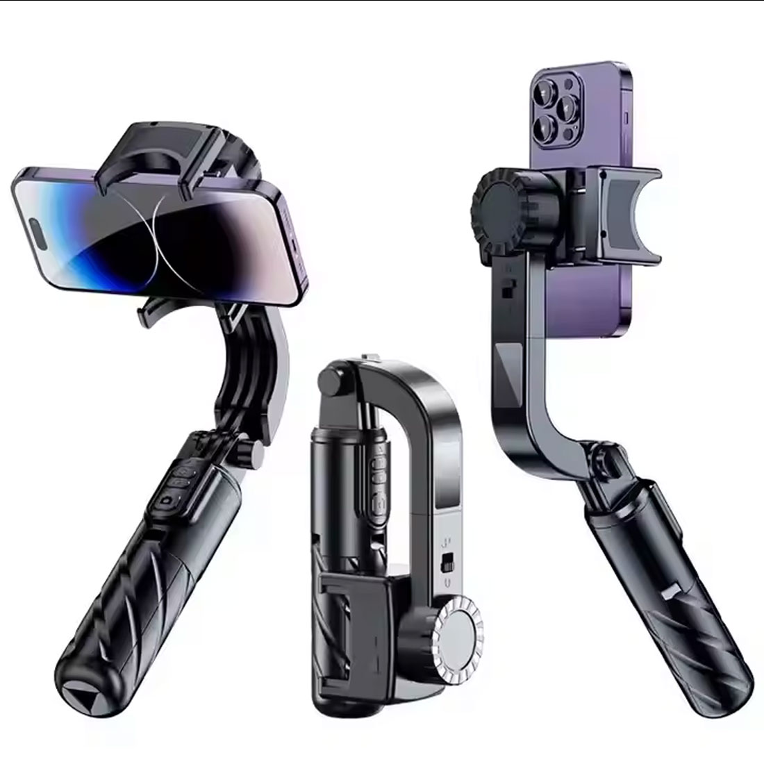 PHOTOMAX Gimbal Stabilizer Selfie Stick Tripod with Wireless Smart Remote – Stabilized Photography & Video for iPhone & Android Smartphones (C07)