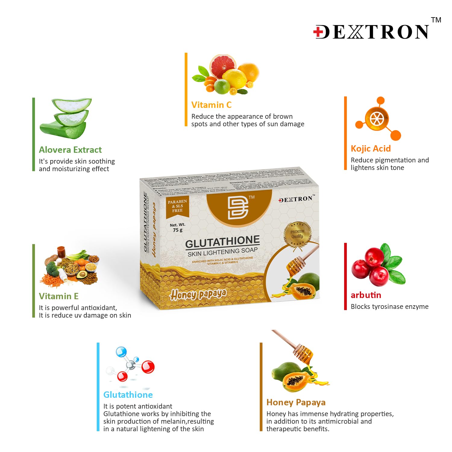 Honey Papaya Glutathione Skin Lightening Soap