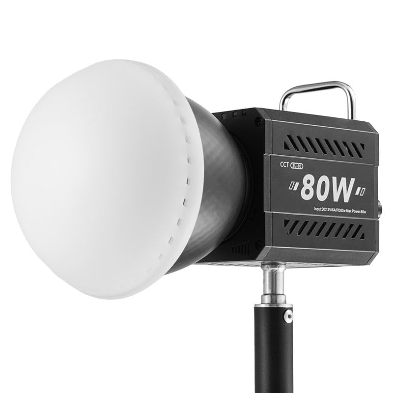 PHOTOMAX 80W COB Video Studio Light, Mini Soft CRI95+, Bi-Colour, LED Studio Light for Camera Video, 360 Degree Rotation Remote Control (80W COB Light Only)