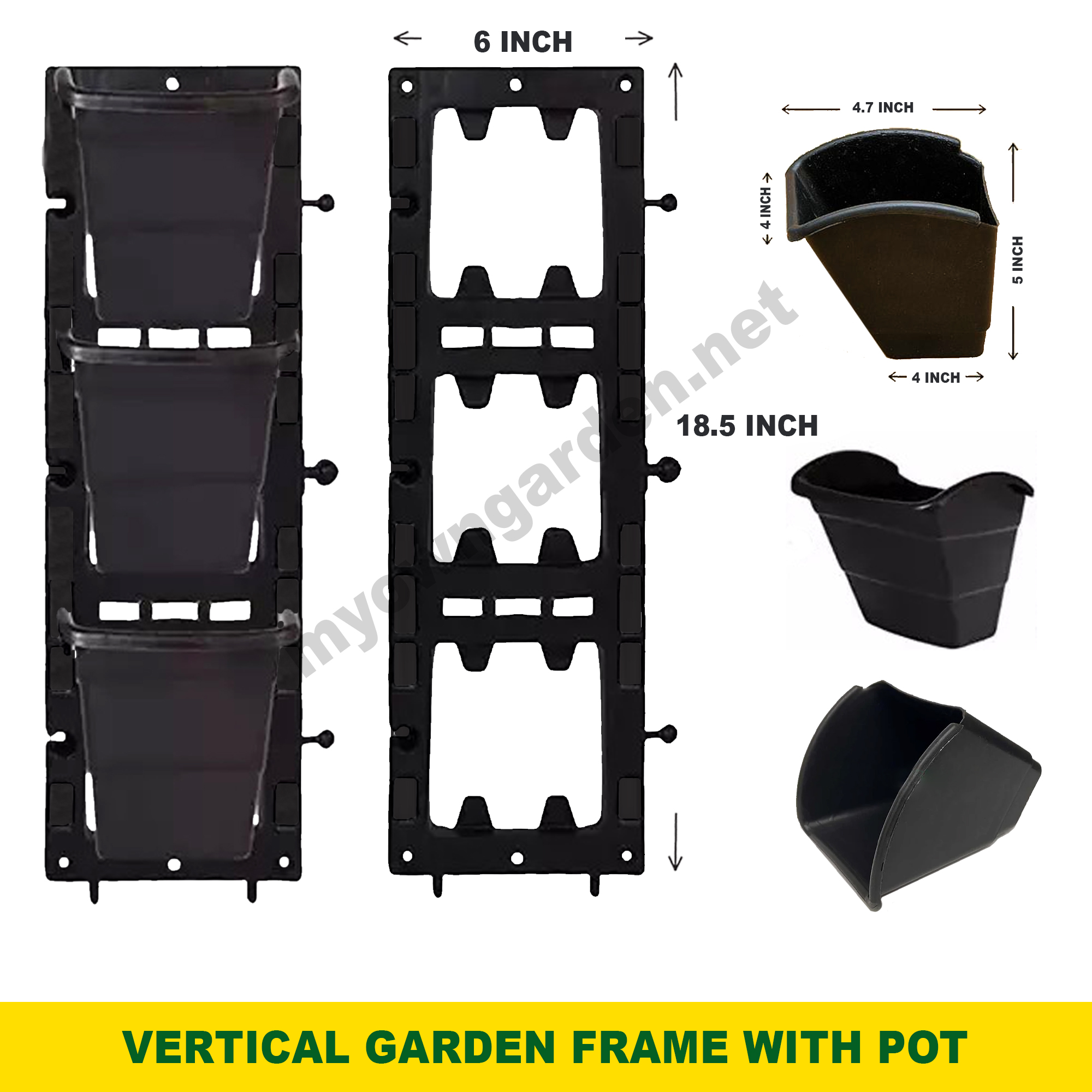 Vertical Pot with Frame Set of - 1 Nos - MyOwnGarden Agri Products