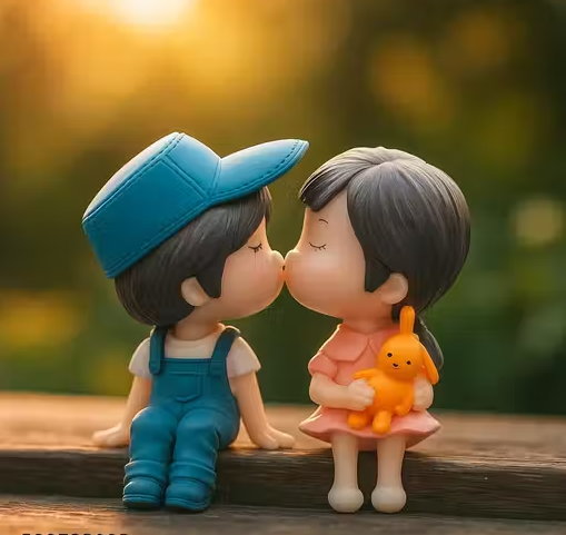 Romantic Kissing Couple Toy Showpiece for Car Dashboard Love Gift for Girlfriend & Boyfriend Fashionable Collectible Dolls for Car Table & Room Decor