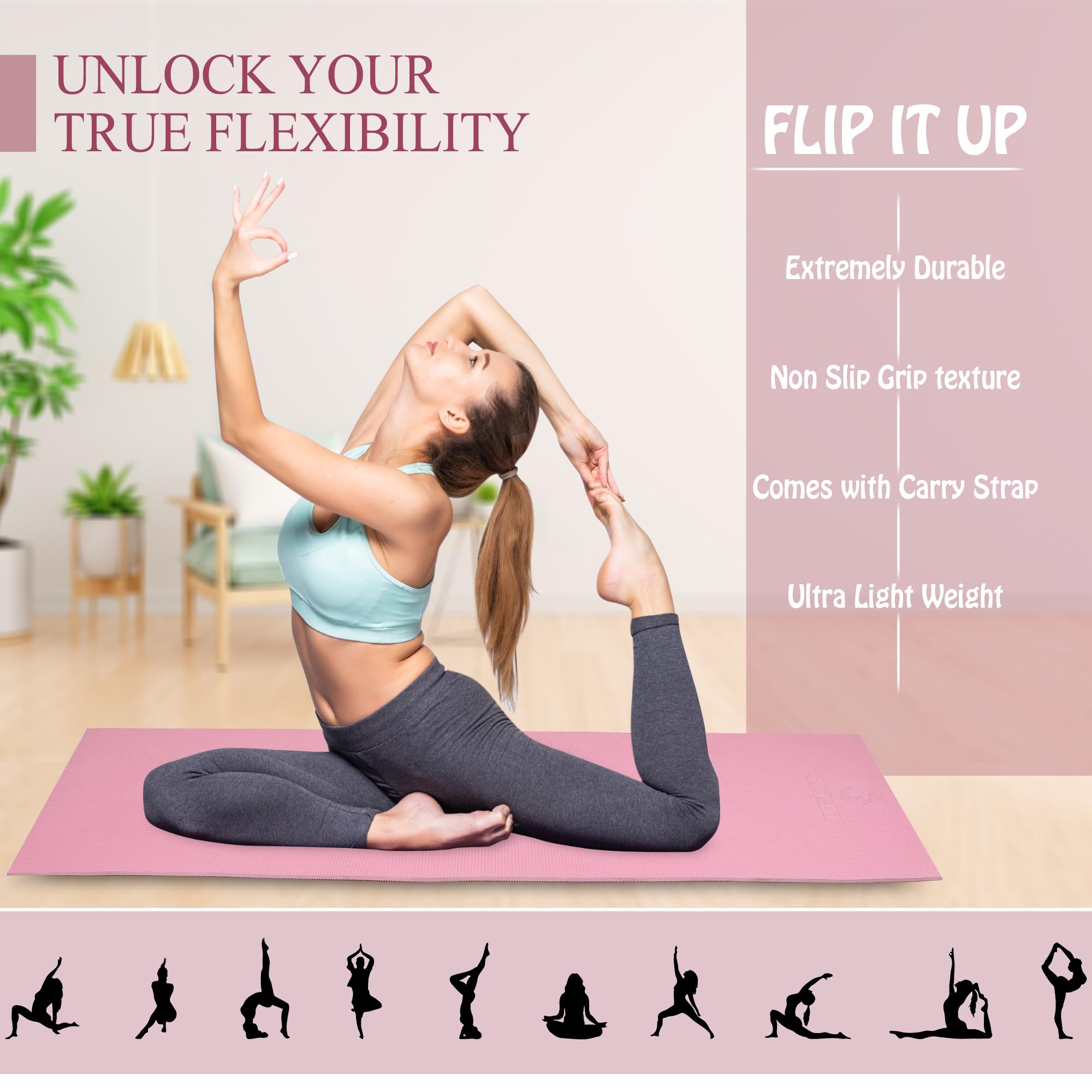 Quick Shel Yoga Mats: Anti-Skid, Water/Dirt Proof, Lightweight