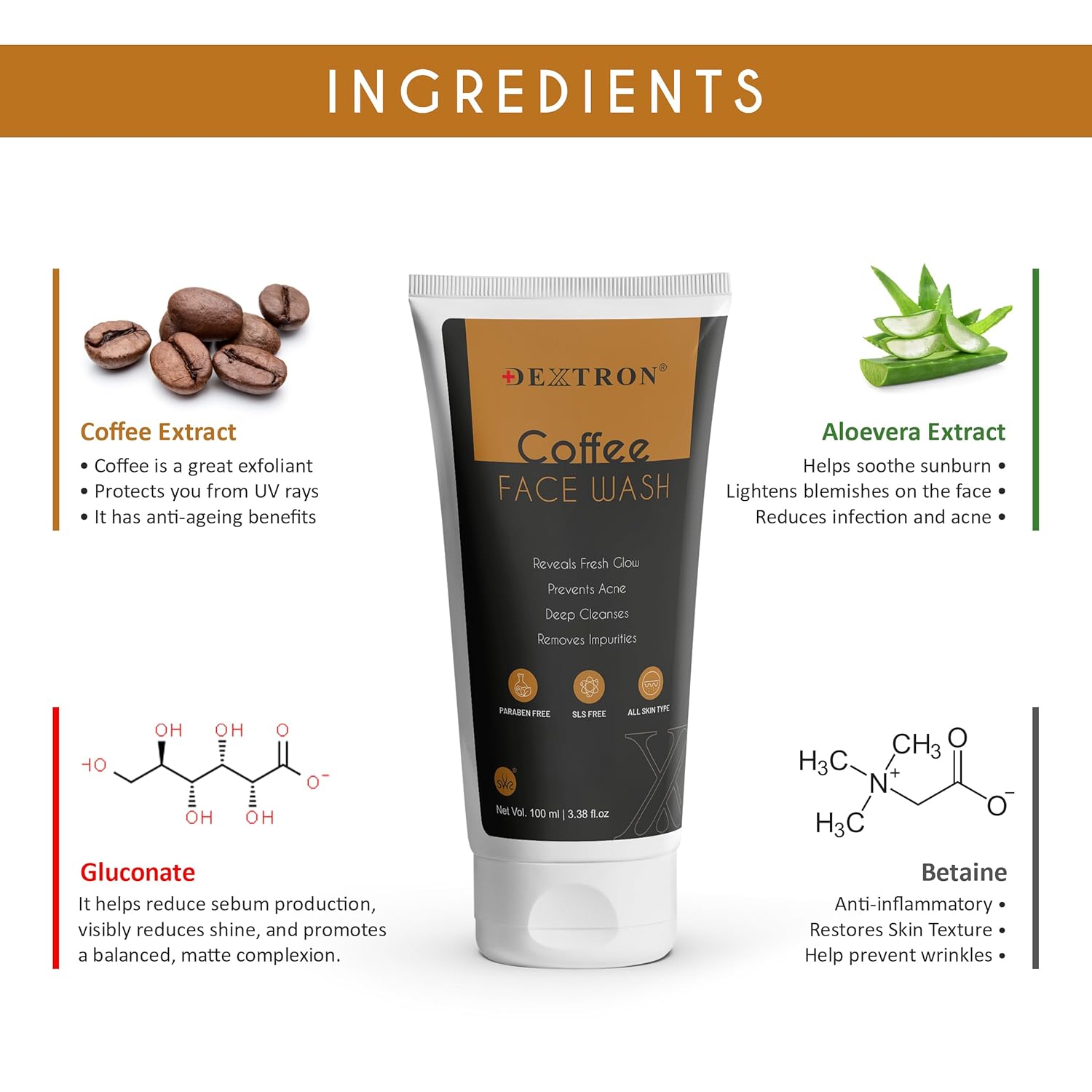 Wake Up Your Skin with Dextron Coffee Face Wash 100ml