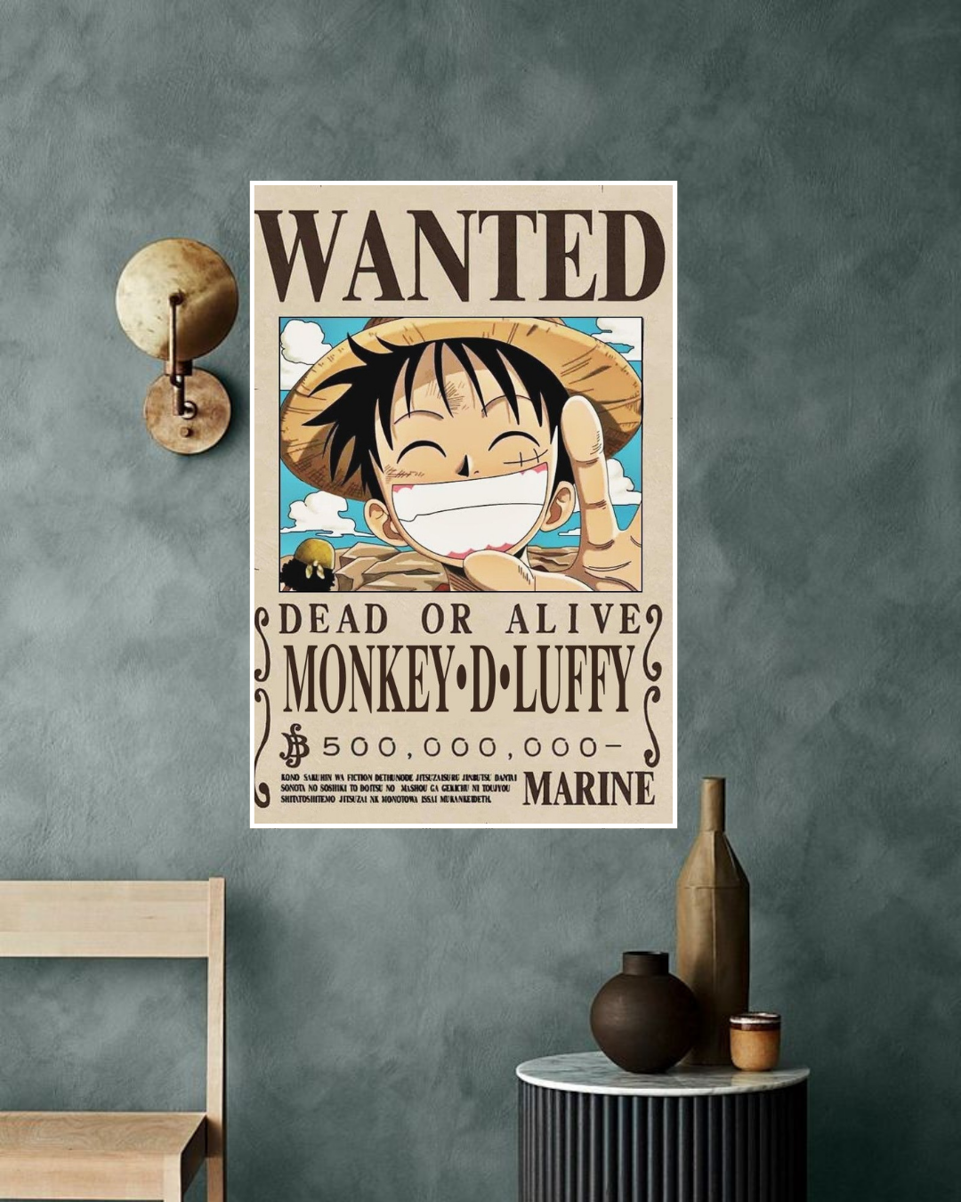 One Piece Wanted Poster Monkey D Luffy 500 000 000 Berries Bounty One Piece Wanted Poster Monkey D Luffy 500 000 000 Berries Bounty