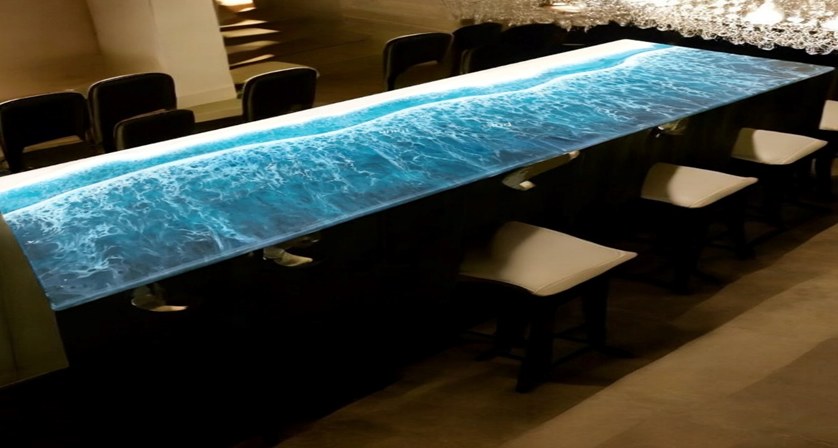 Ocean Wave Epoxy Resin Table Top