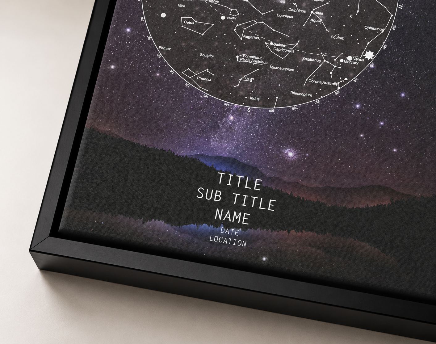 premium personalised star map print quality India – Arttive