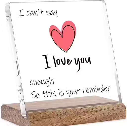 Valentines Day Gifts for Her or Him - Wedding Anniversary Acrylic Plaque for Men Women, I Love You Gifts,