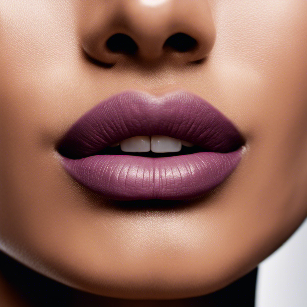 Beautifilipina Airy Matte shown on the lips of a model. Mauve is a popular color for medium skin tones.