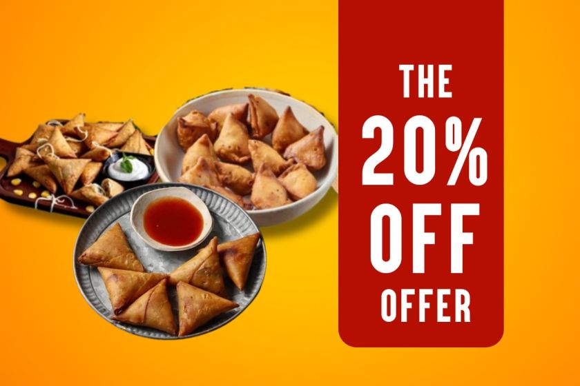 20 Percent Offer Samosa Snack Me