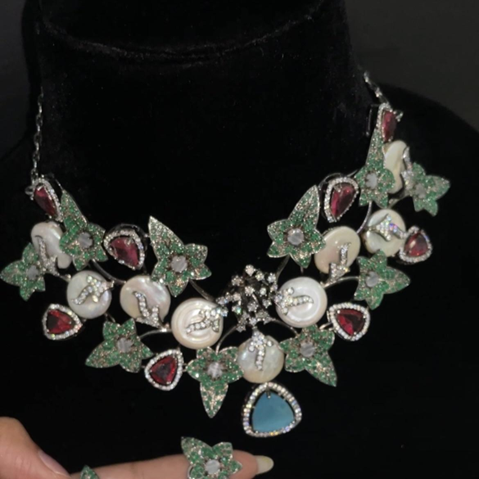 A Victorian statement necklace with rubies