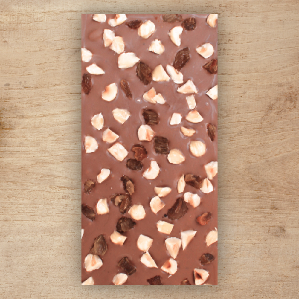 Milk Hazelnut Raisins The Chocolate Bar Company milk-hazelnut-raisins-the-chocolate-bar-company