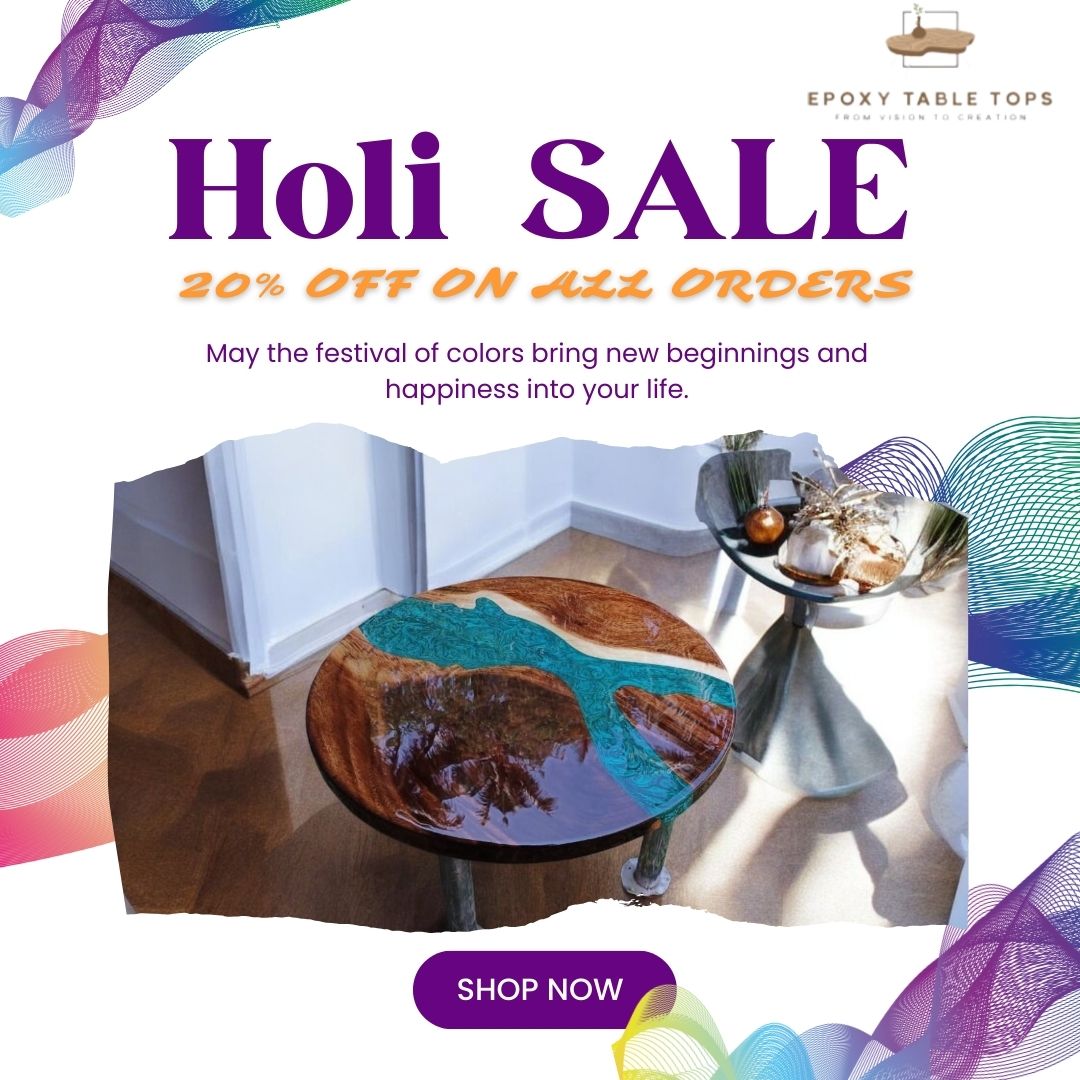 Resin Table Top | Happy Holi