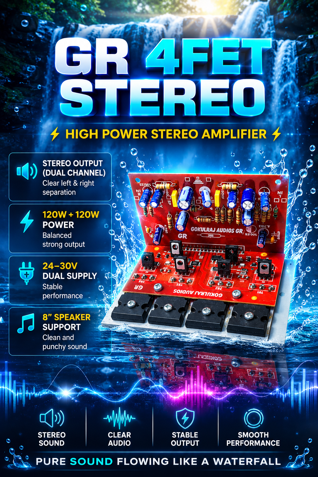 GR 4FET Stereo Amplifier Board