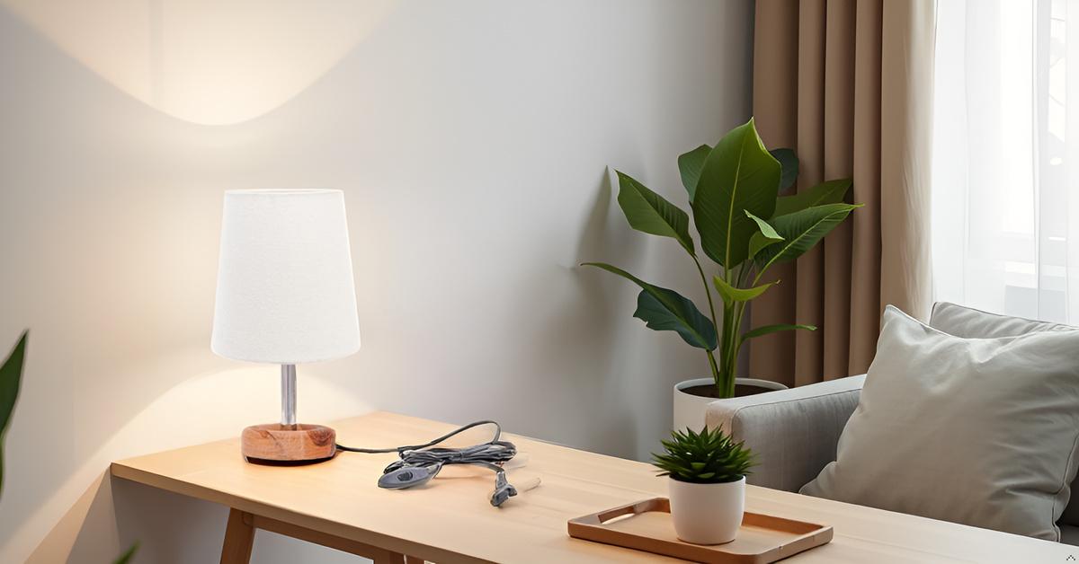 PineCraft Edra Table Lamp with White Lampshade
