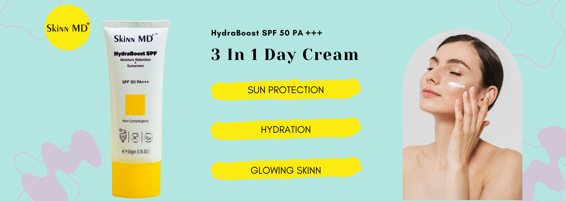 SkinnMD+ Hydraboost Day Cream with Sunscreen : 3 in 1 Solution