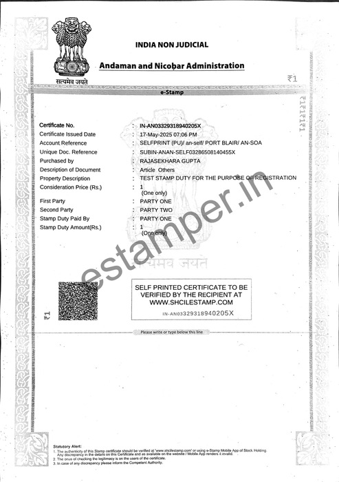 Get Your Andaman & Nicobar e-Stamp Paper in 15 Minutes – With eStamper.in!