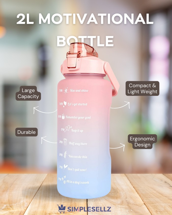 Pastal Motivational water 3 bottle Combo_* 2ltr + 900 ml + 300ml