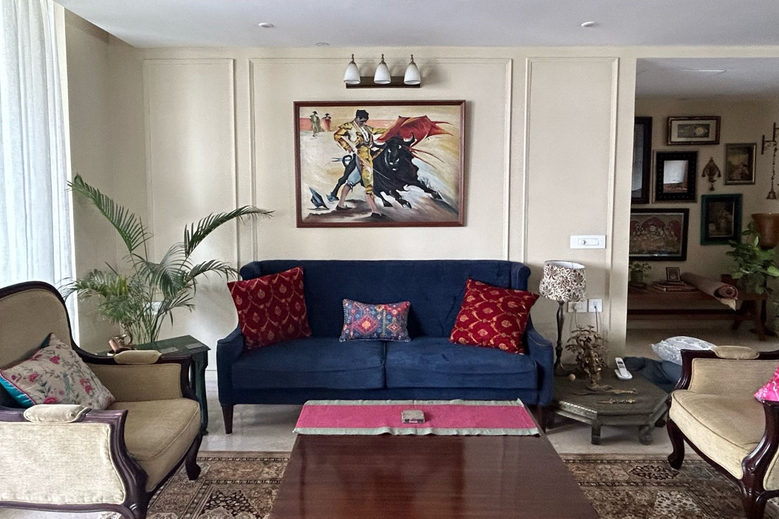 Business meeting with people discussing over documents