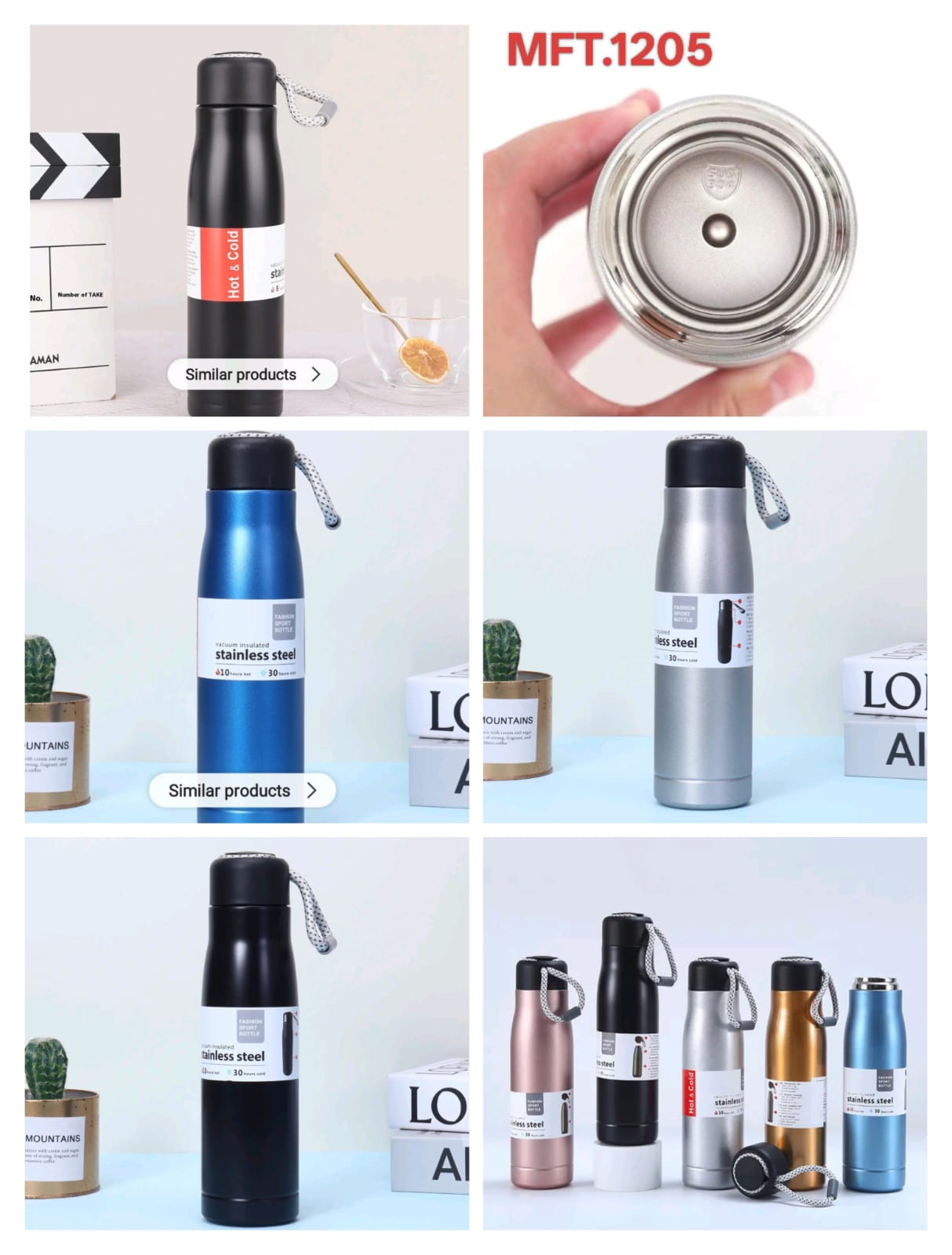 Vacuum Insulated Stainless Steel Hot & Cold Double Wall Water Bottle ...