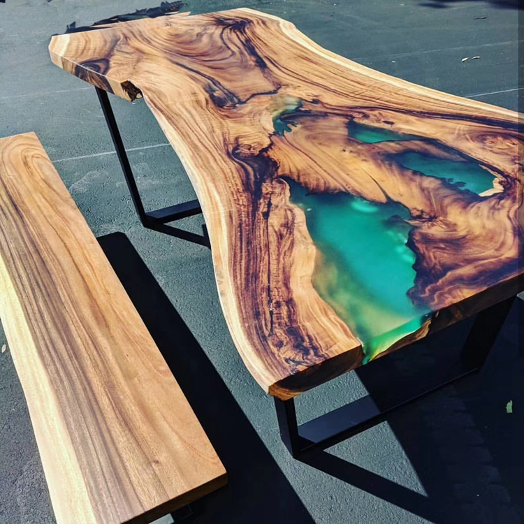 Live edge wood resin table top
