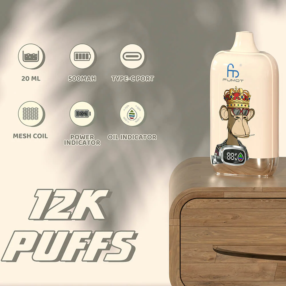fd fumot 12000 Fumot Vape 12000 Digital Box 12000 Disposable Vape - (1 Vape)