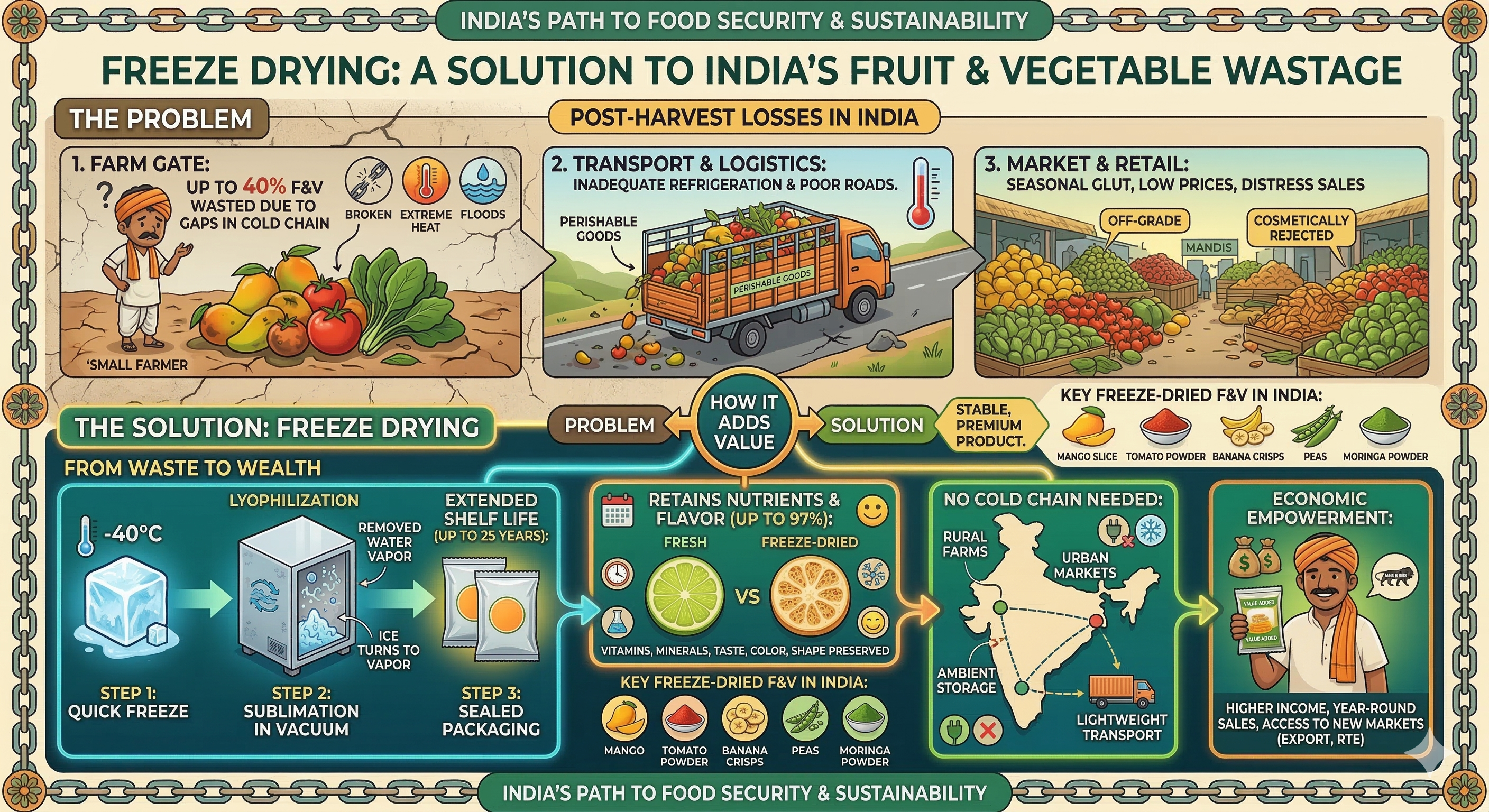 freeze drying: a solution to India's Fruit & Vegetable Problem