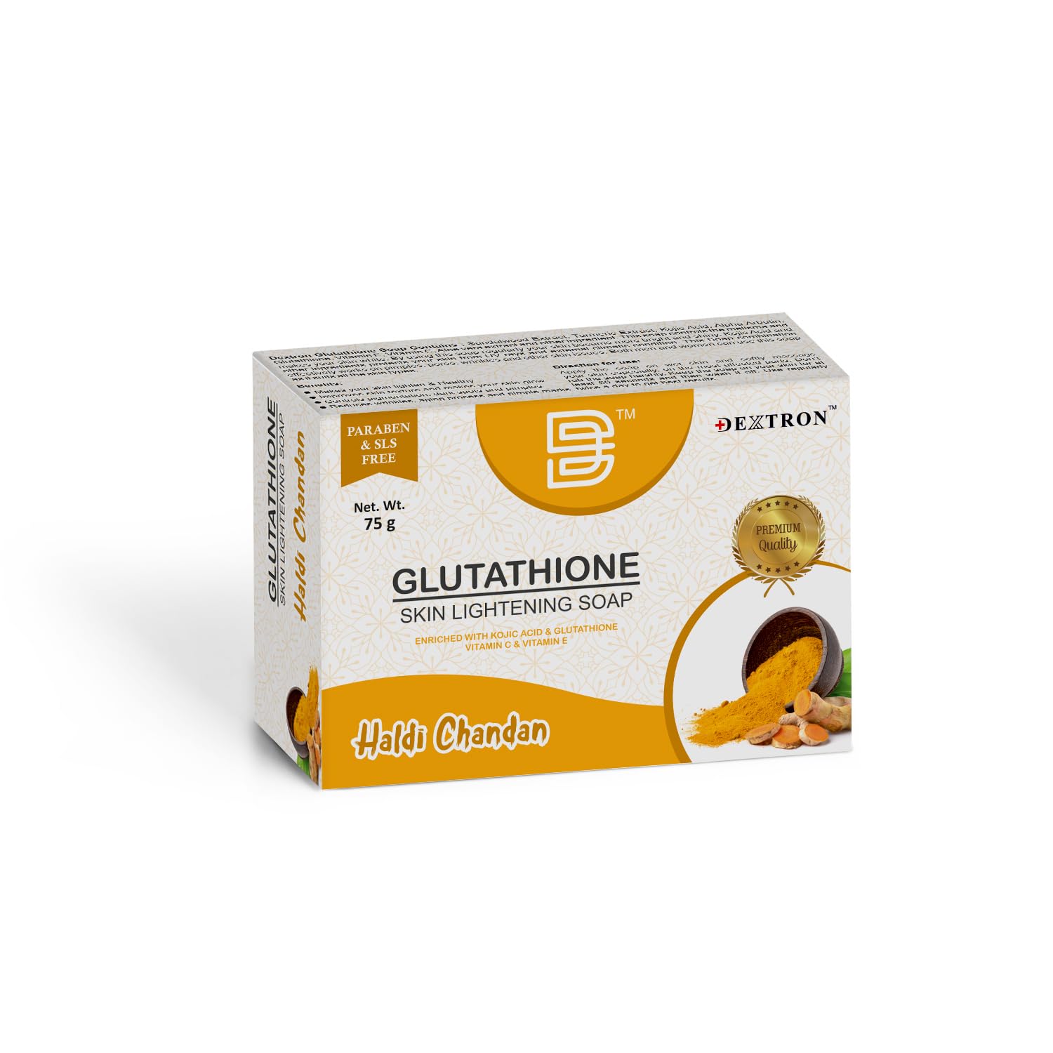 🌼 Ancient Secrets, Modern Glow: Dextron Haldi Chandan Glutathione Soap Is the Skin Brightening Ritual You Deserve You’ve heard of beauty that’s skin-deep — but this? This goes deeper. It reaches into the roots of tradition and emerges with science in its hands.  Meet your new skincare staple: Dextron Haldi Chandan Glutathione Skin Lightening Soap – 3 x 75gm  A divine blend of haldi (turmeric) and chandan (sandalwood), fused with potent modern actives like glutathione, kojic acid, and vitamin C. Each bar is a tribute to timeless beauty, now optimized for today’s skincare needs.  🌿 Why This Soap Is More Than Just a Cleanse This isn’t a bar of soap — it’s your morning mantra, your evening reset, your skin’s secret weapon. Here’s why it works like magic:  💛 Haldi (Turmeric) The OG glow-getter. Fights inflammation, reduces scars, fades blemishes, and brings back your natural golden radiance.  🟤 Chandan (Sandalwood) Nature’s own calm balm. Soothes, cools, and brings out your inner peace and outer glow. Your skin will feel like it just meditated.  🌟 Kojic Acid (0.5%) Targets melanin overload like a pro. Perfect for tackling sun spots, acne marks, and pigmentation. Brighter days ahead.  ✨ Glutathione (0.5%) Antioxidant royalty. Detoxes and lightens your skin while improving overall clarity and tone.  🍊 Vitamin C (1%) Firms, brightens, and keeps your skin looking youthful and vibrant. The glow is undeniable.  💧 Vitamin E (0.5%) The nourishing hug your skin didn’t know it needed. Locks in moisture, fights oxidative stress, and heals from within.  🧖‍♀️ Benefits That Speak Louder Than Filters ✅ Skin brightening with a natural, radiant finish  ✅ Reduces dark spots, pigmentation, and blemishes  ✅ Spa-like fragrance and velvety lather  ✅ Paraben-free & SLS-free for pure, gentle care  ✅ Made for all skin types, including sensitive skin  ✅ Deeply hydrating, non-drying, and glow-enhancing  ✅ Daily face and body use for total skin transformation  📿 Tradition in a Bar. Transformation in a Routine. Let’s be real: Haldi and Chandan aren’t trends — they’re timeless. Used for centuries in Indian skincare, they’re the foundation of rituals meant to purify, heal, and beautify. Dextron doesn’t just borrow these — it honors them.  Then comes the science — kojic acid, glutathione, vitamins C & E — to power up your ritual and make it ready for today’s pollution, stress, and skin damage.  It’s a marriage of Ayurveda and dermatology, and your skin is the VIP guest.  🛁 Your Ritual: Simple, Sacred, Effective Wet skin and lather the bar between hands or on a loofah.  Massage gently over face and body.  Let the lather sit for 30 seconds (so the actives do their thing).  Rinse thoroughly and pat dry.  Use daily for visible results in just a few weeks.  Bonus Tip: Pair with a light moisturizer or serum post-bath to seal in that herbal glow.  🔍 SEO Keywords to Capture Search Hearts Haldi chandan skin lightening soap  Turmeric sandalwood whitening soap  Glutathione soap for brightening  Kojic acid soap for dark spots  Paraben free skin brightening soap  SLS free whitening soap  Vitamin C soap for radiant skin  Vitamin E nourishing soap  Herbal soap for glowing skin  Soap for pigmentation removal  Natural skin whitening soap  Even skin tone soap  Dextron isn’t playing. These are high-conversion keywords, and your product is optimized for them out of the box.  📦 Quick Recap Product Name: Dextron Haldi Chandan Glutathione Skin Lightening Soap  Pack: 3 bars x 75gm  Type: Paraben & SLS Free Skin Brightening & Nourishing Soap  Google Product Code: 4797 – Beauty & Personal Care > Bath & Body > Bar Soap  Usage: Face & Body | Daily use | All skin types  🧡 Closing Glow-Up Glow is not a luxury — it’s your legacy. With Dextron Haldi Chandan Glutathione Soap, you’re not just brightening your skin — you’re reclaiming ancient beauty wisdom, refined for a modern world.  Your skin’s story begins at the roots of tradition and shines with the power of science. So go ahead. Lather it up, light it up, and glow unapologetically.