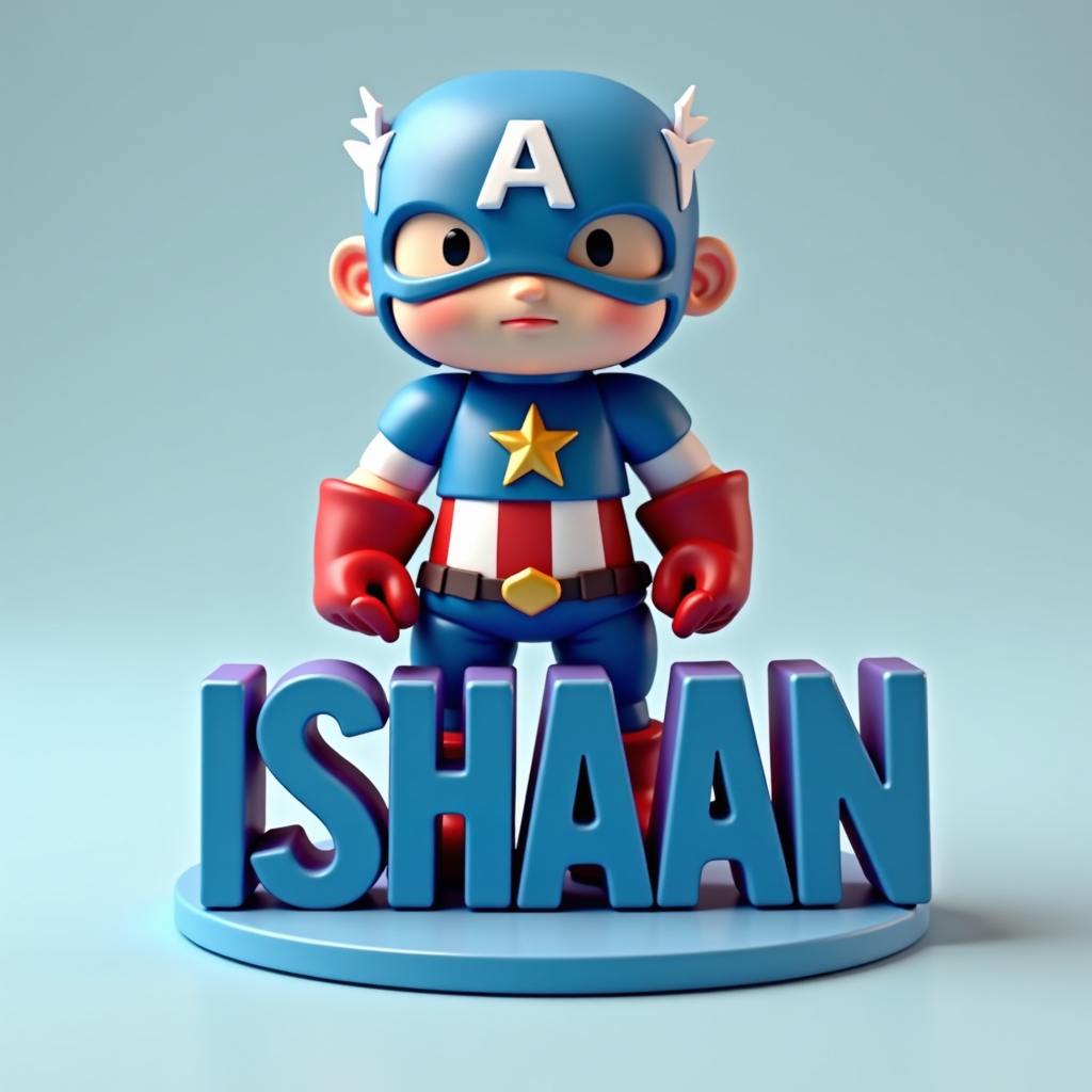 Chibi Captain America with Name Placeholder