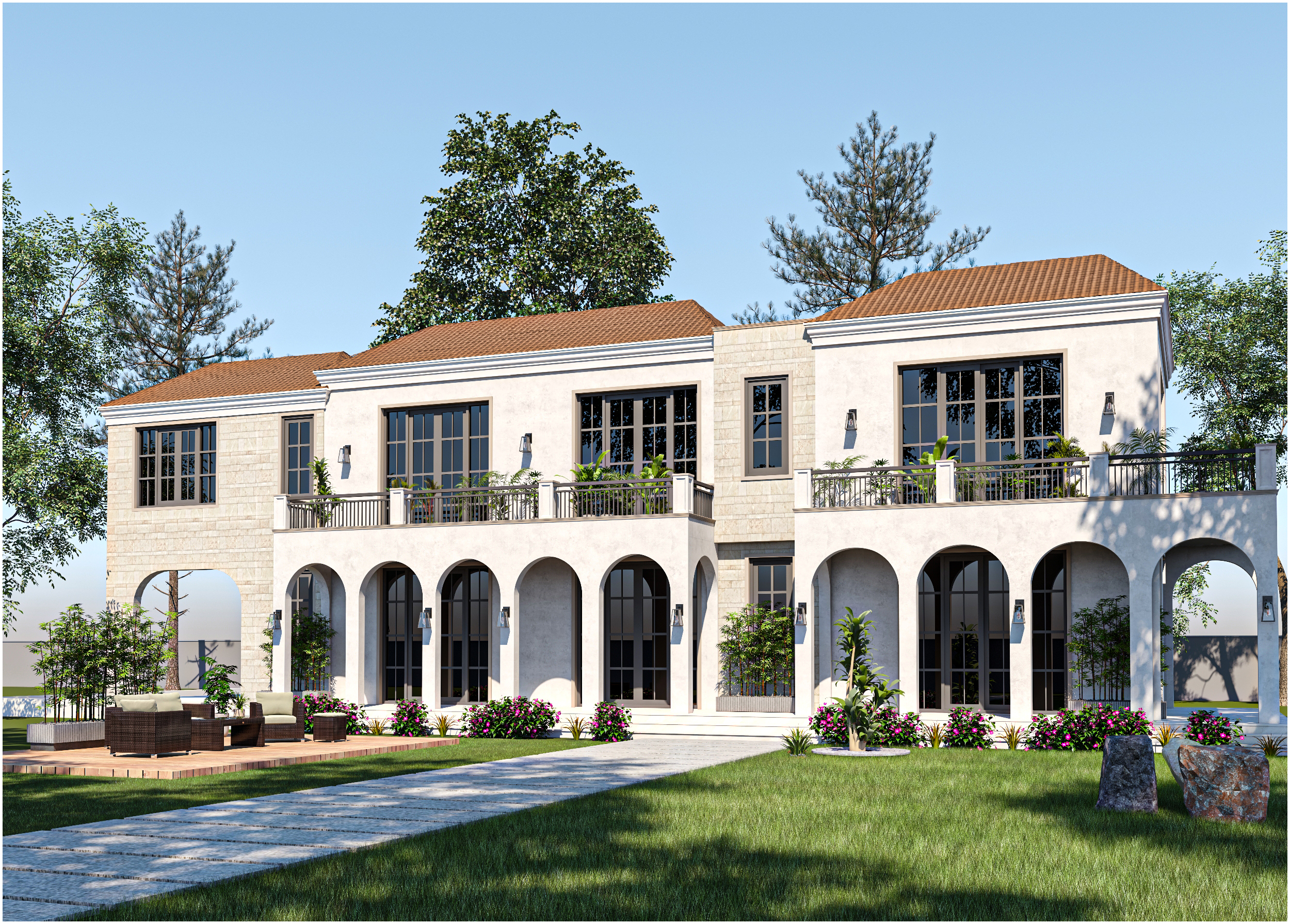 Professional architect inspecting staircase design