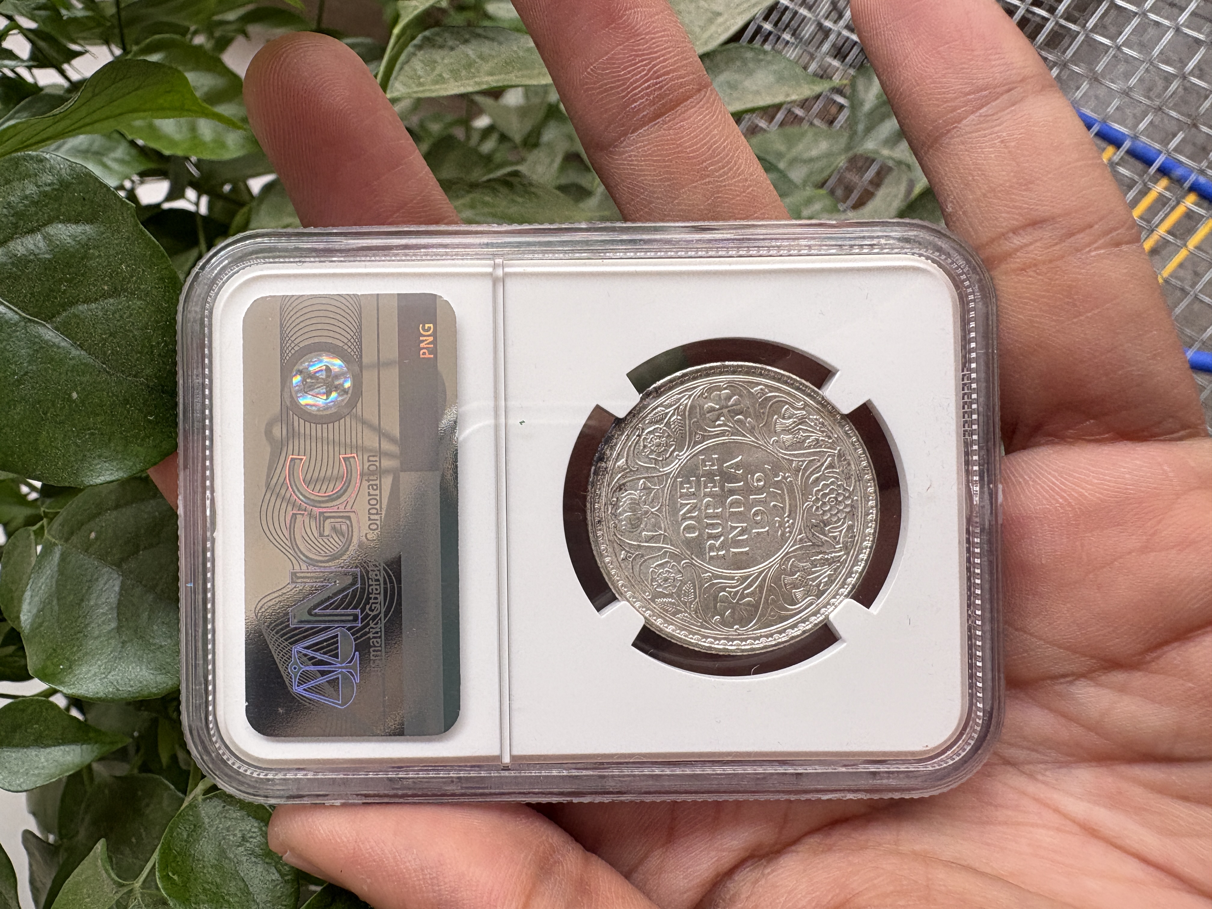 1916(B) India Rupee NGC MS63 | George V Silver Coin