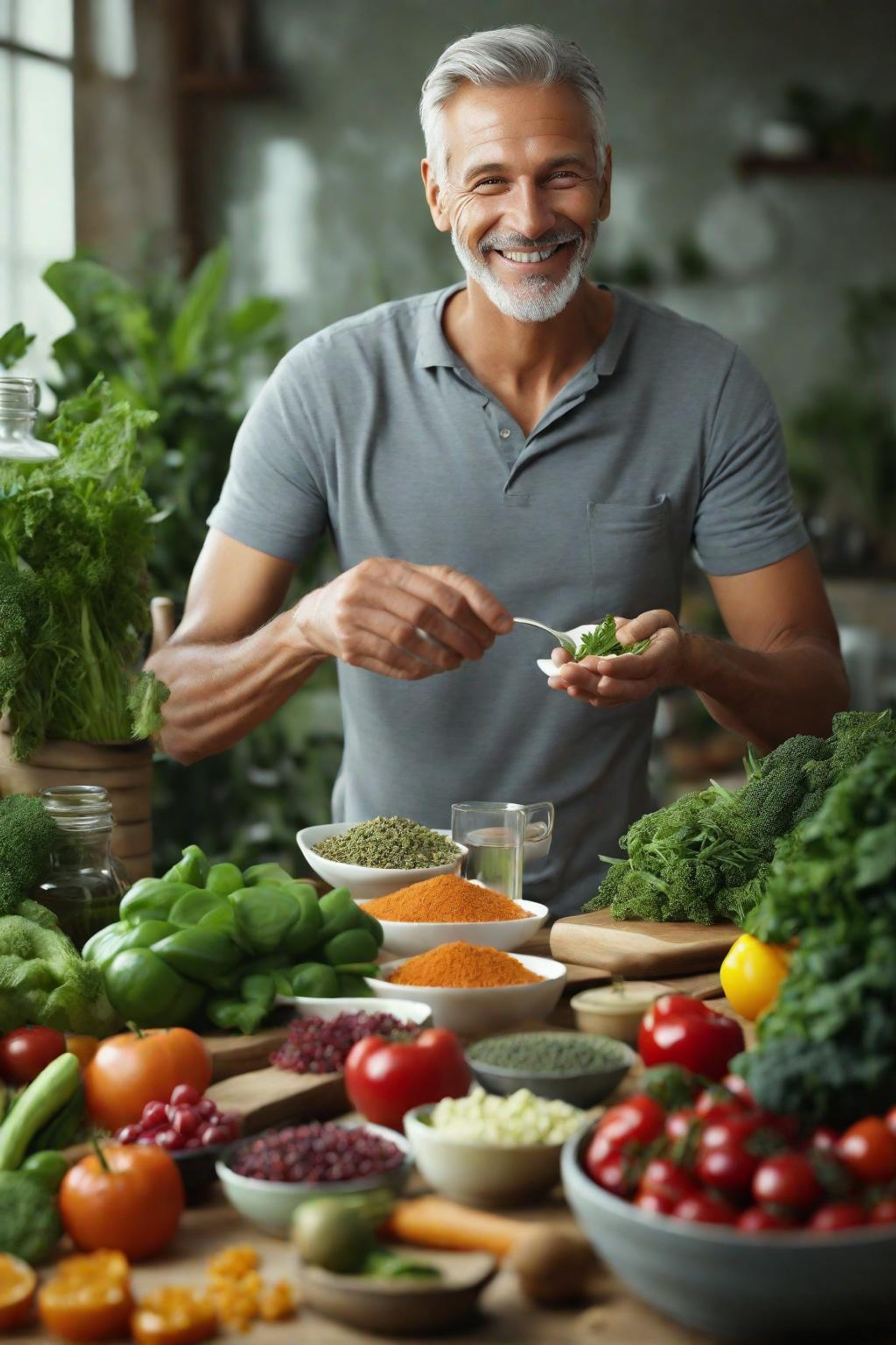 healthy man on a natural diet