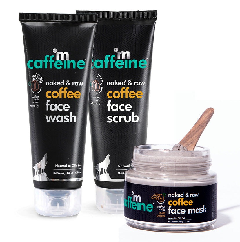 mCaffeine Deep Pore Cleansing Regime : Pack of Coffee Face Mask, Wash and Scrub