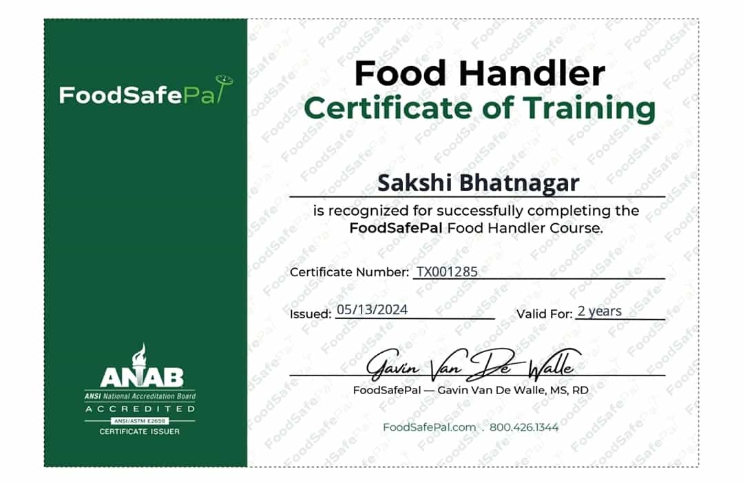 Food Handler Certificate
