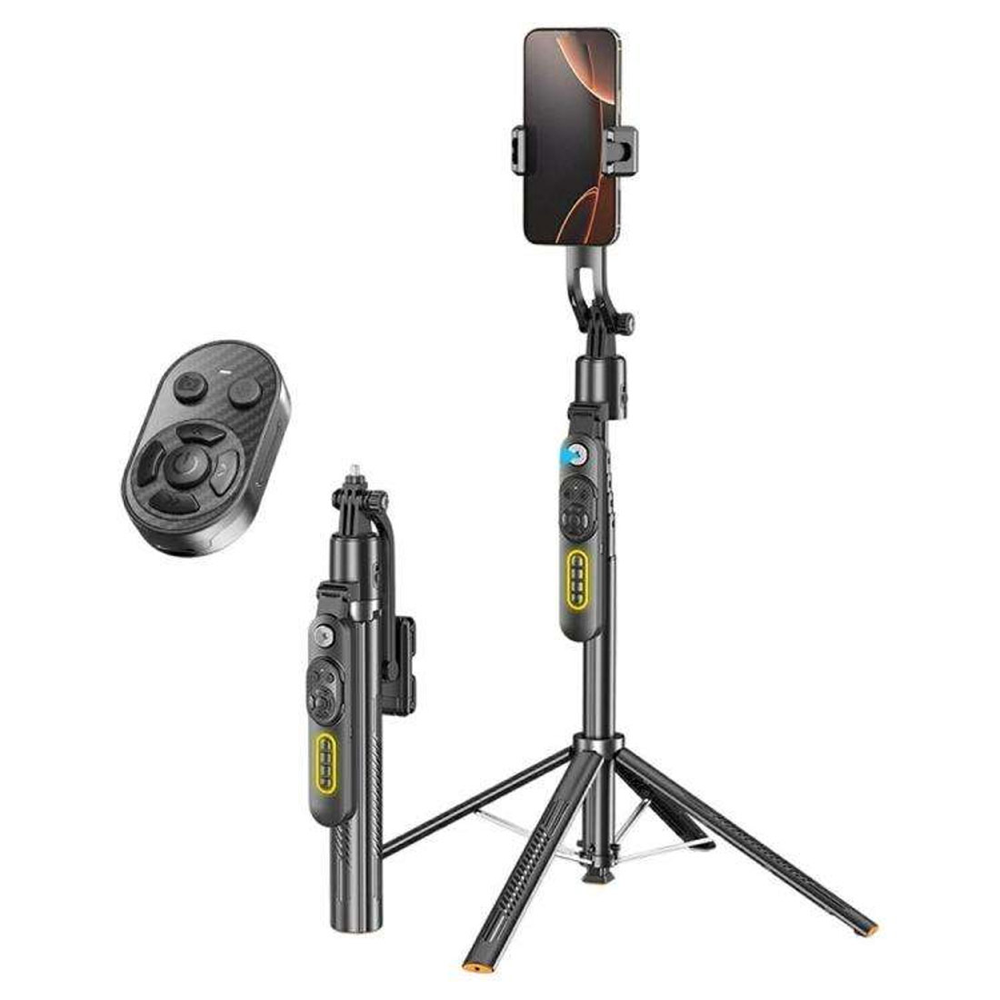 PHOTOMAX AI Face Tracking Tripod with 360° Auto Rotation and Gesture Control. Type-C Rechargeable Auto Face Recognition for Video Recording and Live Streaming. (Ai Tracking Touchdown Auto Open)