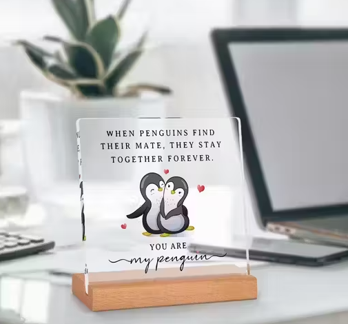 Valentines Day Gifts for Her or Him - Wedding Anniversary Acrylic Plaque for Men Women,