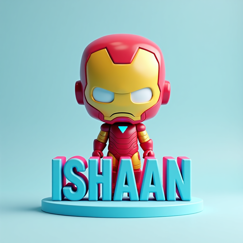 Chibi Iron Man with Name Placeholder
