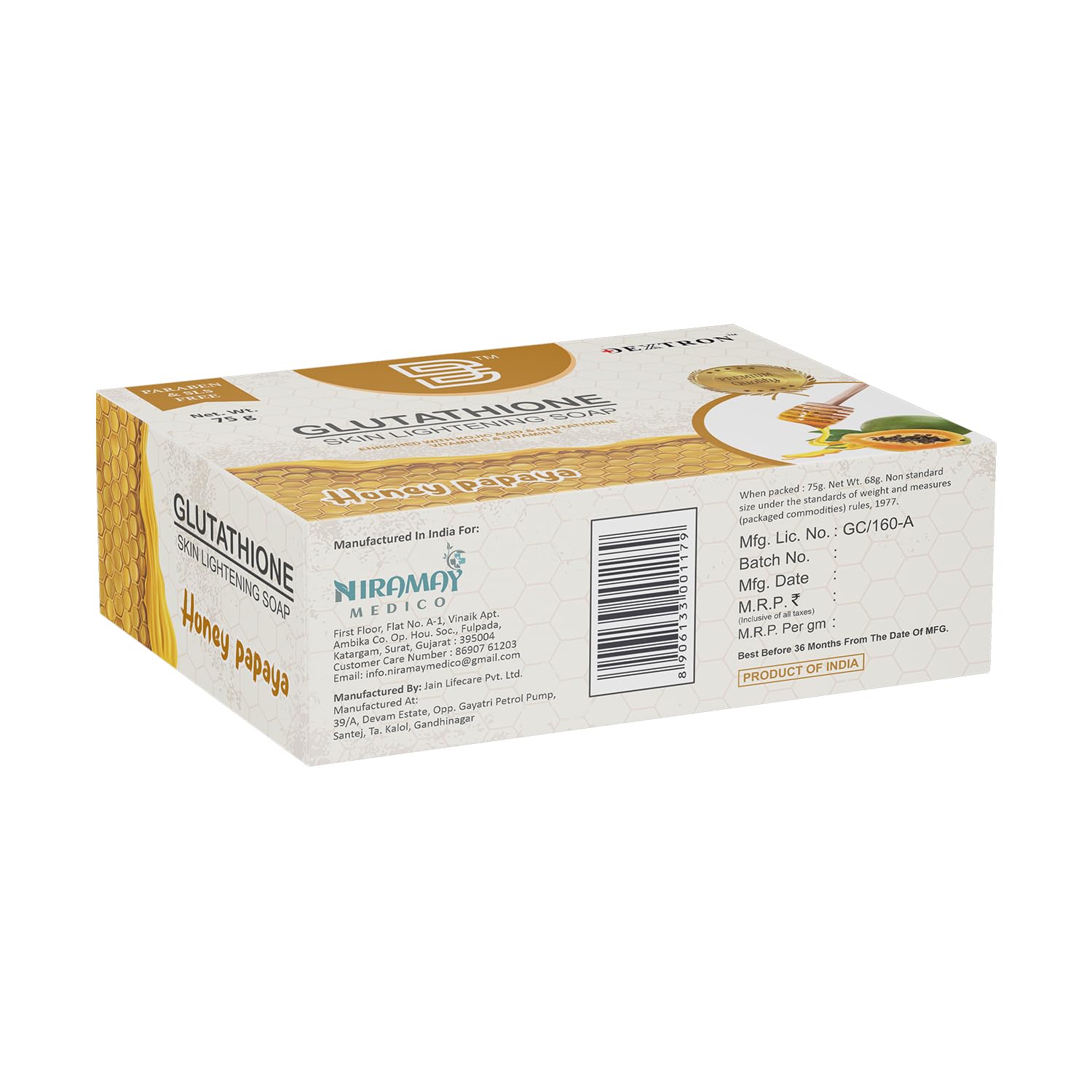 Honey Papaya Glutathione Skin Lightening Soap
