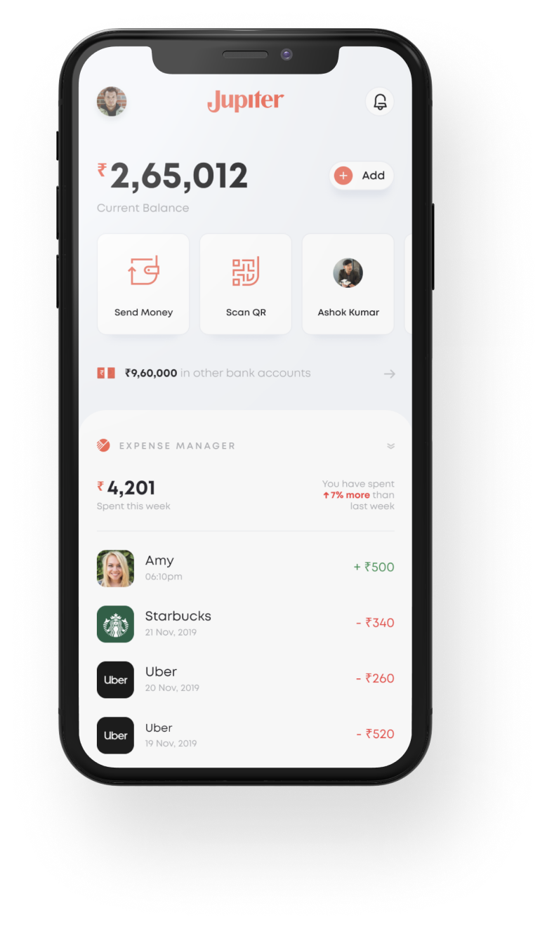 Mobile banking app interface