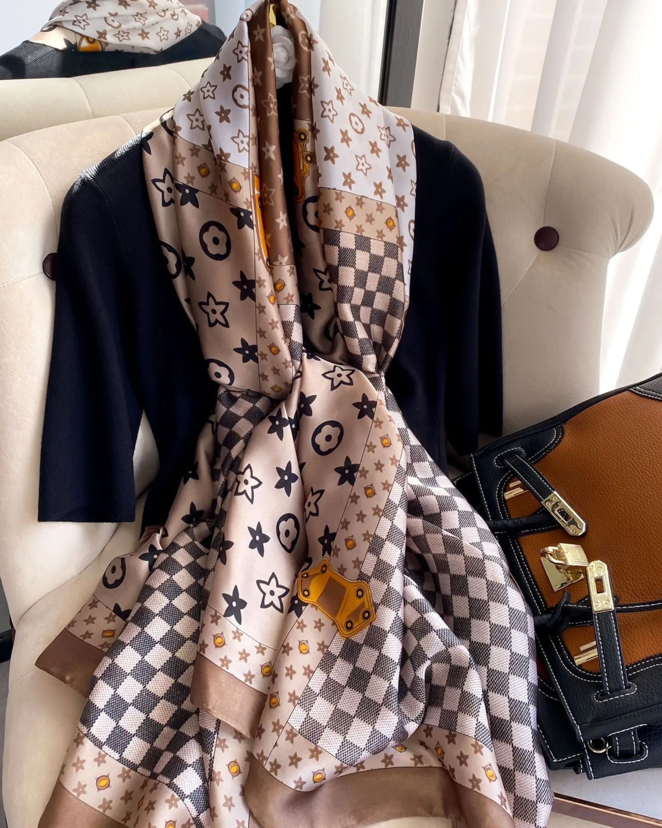 golden silk hijab