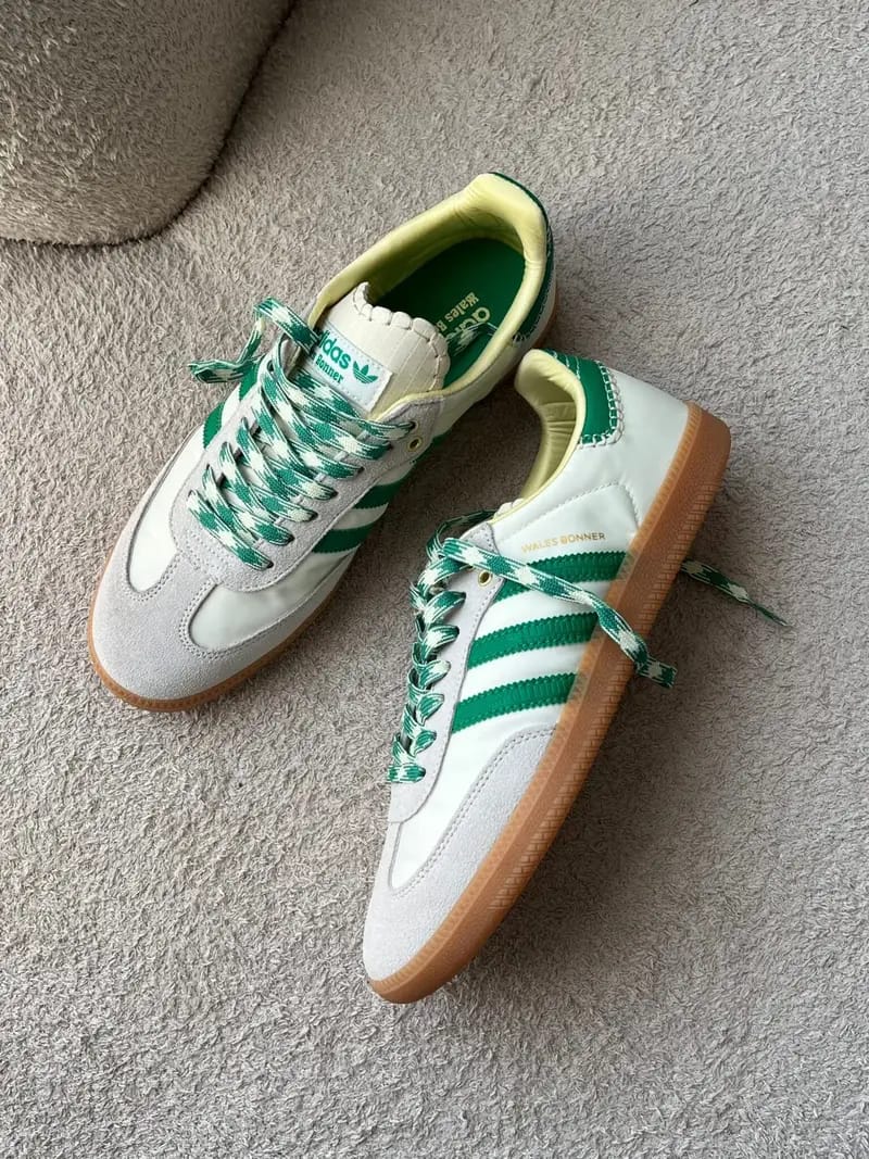 WALES BONNER X ADIDAS SAMBA CREAM BOLD GREEN PREMIUM FIRST COPY