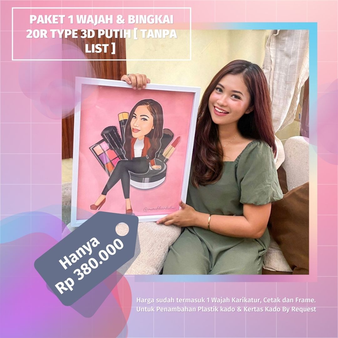 Paket 1 Wajah & Bingkai 20R Type 3D [ Tanpa List ] - RumahKarikatur_