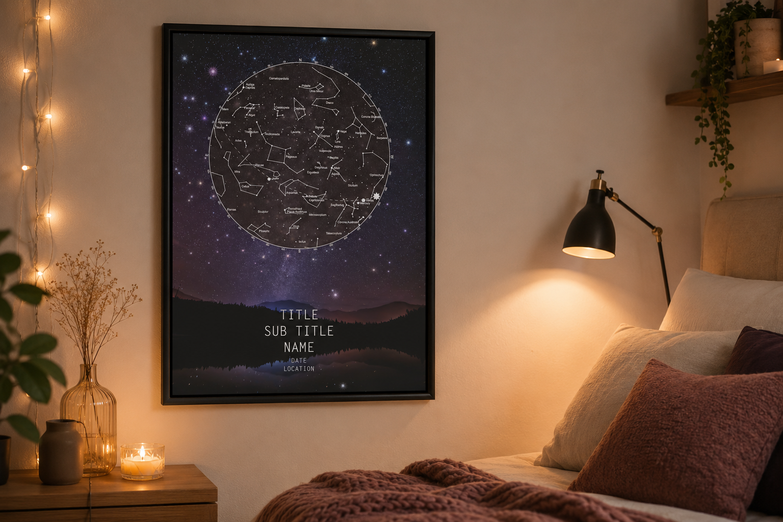personalised star map wall art home decor India – Arttive